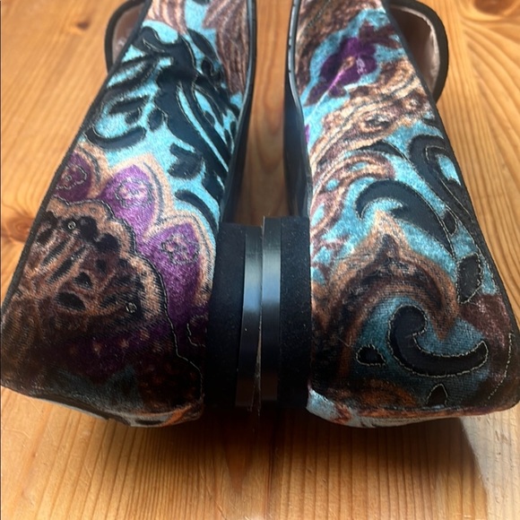 Santorini made in Spain Black and Brown Pointed Toe Loafers Velvet Flats - Picture 6 of 12